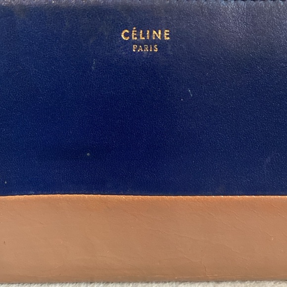đź’™CELINEđź’™Colorblock Leather Zip Wallet with COA/EUC - Picture 3 of 12